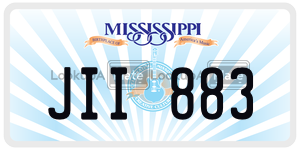 JII883  license plate in MS