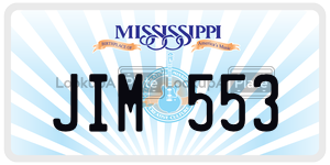 JIM553  license plate in MS