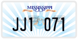 JJ1071  license plate in MS