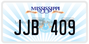 JJB409  license plate in MS
