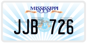 JJB726  license plate in MS