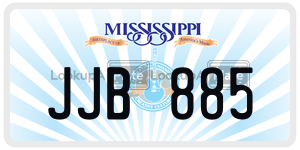 JJB885  license plate in MS