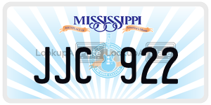 JJC922  license plate in MS