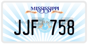 JJF758  license plate in MS
