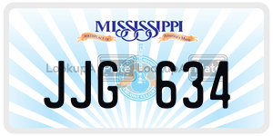 JJG634  license plate in MS