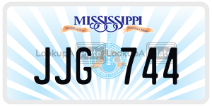 JJG744  license plate in MS