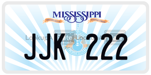 JJK222  license plate in MS