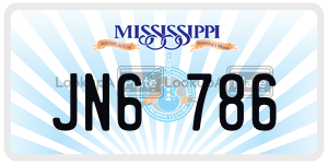 JN6786  license plate in MS