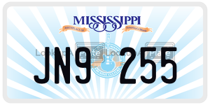 JN9255  license plate in MS