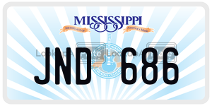 JND686  license plate in MS