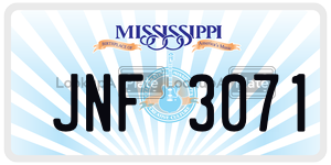 JNF3071  license plate in MS