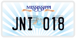JNI018  license plate in MS