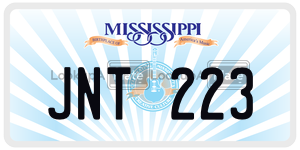 JNT223  license plate in MS