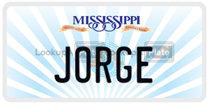 JORGE  license plate in MS