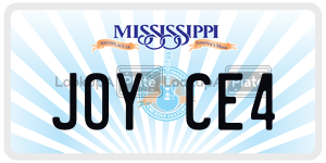 JOYCE4  license plate in MS