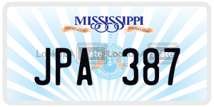JPA387  license plate in MS