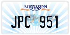 JPC951  license plate in MS