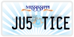 JU5TICE  license plate in MS