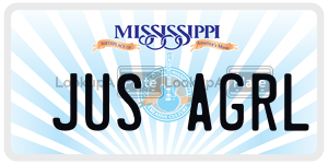 JUSAGRL  license plate in MS