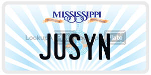 JUSYN  license plate in MS