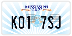 K017SJ  license plate in MS
