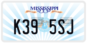 K395SJ  license plate in MS