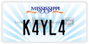 K4YL4 license plate in Mississippi