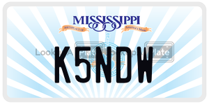K5NDW  license plate in MS
