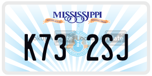 K732SJ  license plate in MS