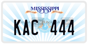 KAC444  license plate in MS
