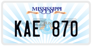 KAE870  license plate in MS