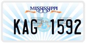 KAG1592 license plate in Mississippi