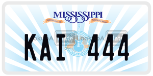 KAI444  license plate in MS