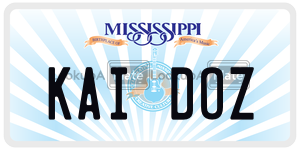 KAIDOZ license plate in Mississippi