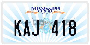 KAJ418  license plate in MS