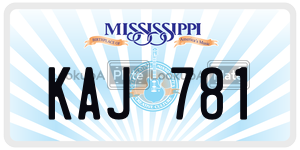KAJ781  license plate in MS