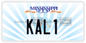 KAL1 license plate in Mississippi