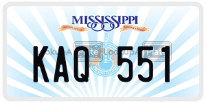 KAQ551  license plate in MS
