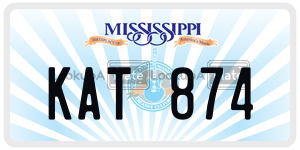 KAT874  license plate in MS