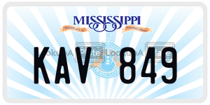 KAV849  license plate in MS