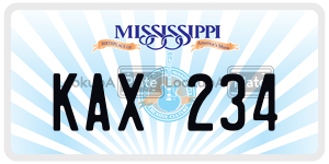 KAX234  license plate in MS