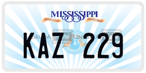 KAZ229  license plate in MS