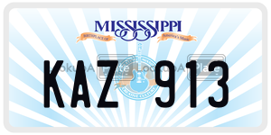 KAZ913  license plate in MS