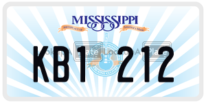 KB1212  license plate in MS