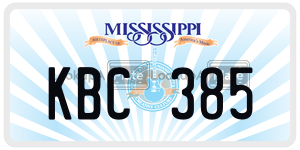 KBC385  license plate in MS