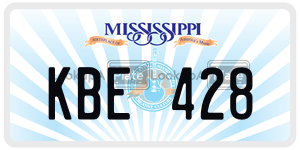 KBE428  license plate in MS