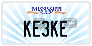 KE3KE  license plate in MS
