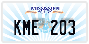 KME203  license plate in MS