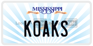 KOAKS  license plate in MS