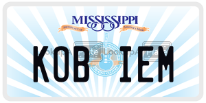 KOBIEM license plate in Mississippi
